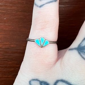 Vintage Dainty Turquoise Inlay Ring
